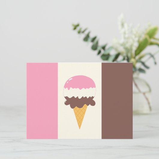Neapolitan Ice Cream Cone Kaart (Staand voorkant)