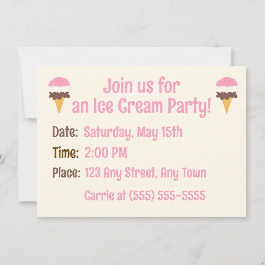 Neapolitan Ice Cream Cone Kaart (Achterkant)