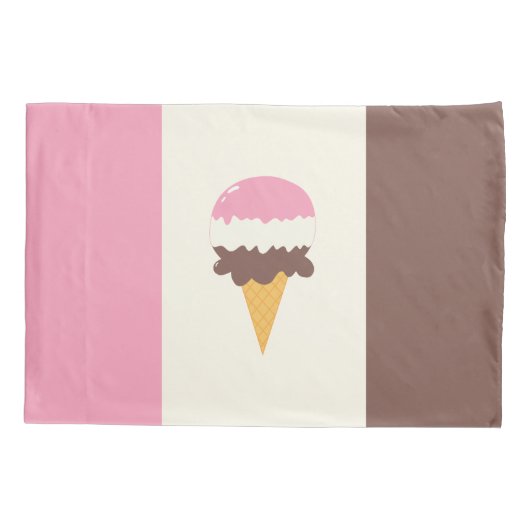 Neapolitan Ice Cream Cone Kussensloop (Achterkant)