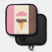 Neapolitan Ice Cream Cone Pannenlap (Voorkant / Achterkant)