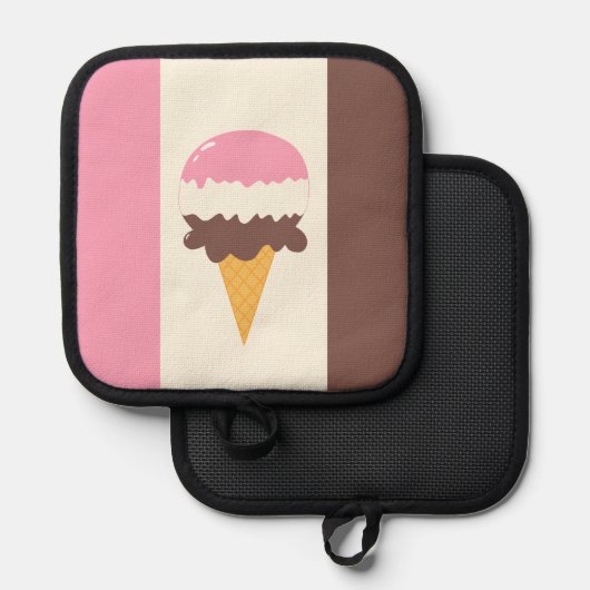 Neapolitan Ice Cream Cone Pannenlap (Voorkant / Achterkant)