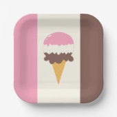 Neapolitan Ice Cream Cone Papieren Bordje (Voorkant)