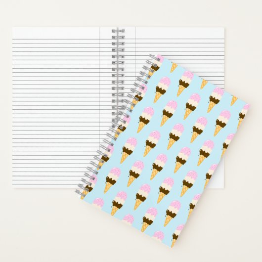 Neapolitan Ice Cream Cone Pattern Notitieboek (Binnen)