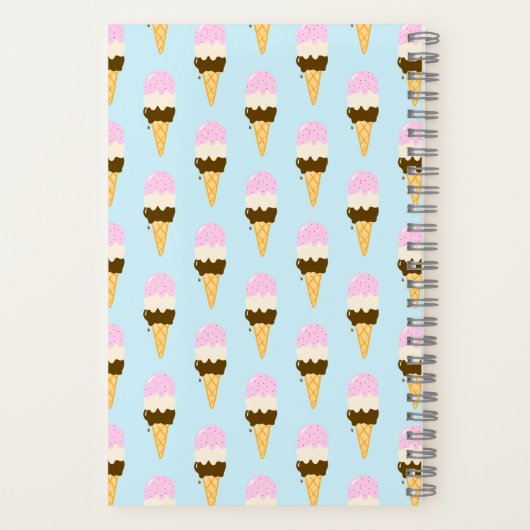 Neapolitan Ice Cream Cone Pattern Notitieboek (Achterkant)