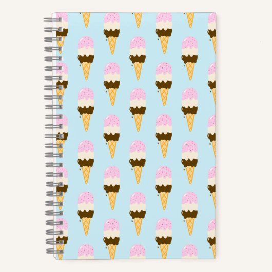 Neapolitan Ice Cream Cone Pattern Notitieboek (Voorkant)
