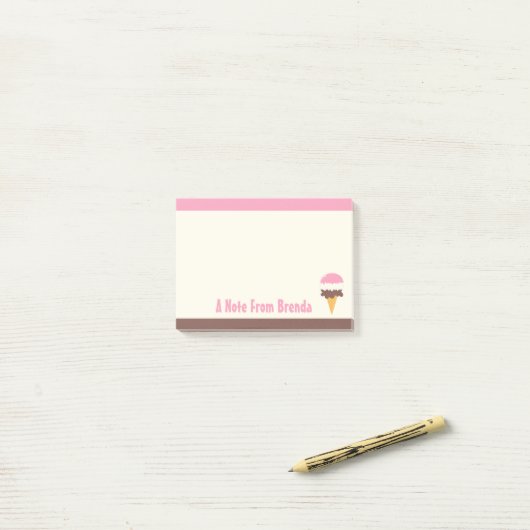 Neapolitan Ice Cream Cone Post-it® Notes (Op bureau)