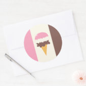 Neapolitan Ice Cream Cone Ronde Sticker (Envelop)