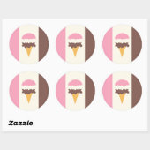Neapolitan Ice Cream Cone Ronde Sticker (Vel)