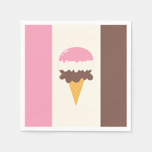 Neapolitan Ice Cream Cone Servet