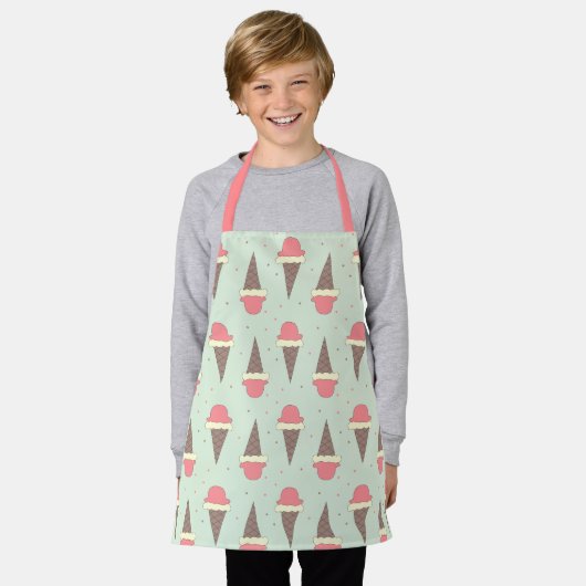 Neapolitan Ice Cream Cons on Mint apron Schort (Gedragen)