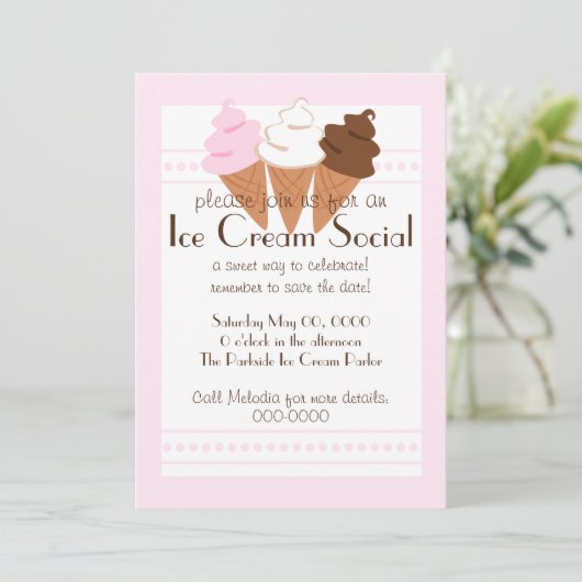 Neapolitan Ice Cream Tro Save The Date (Staand voorkant)
