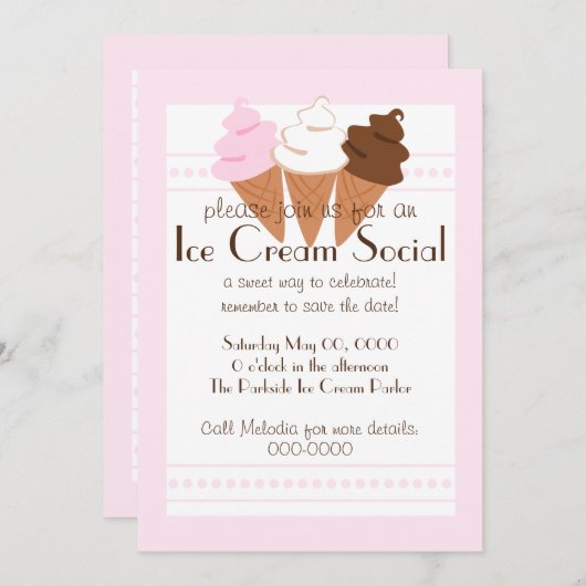Neapolitan Ice Cream Tro Save The Date (Voorkant / Achterkant)
