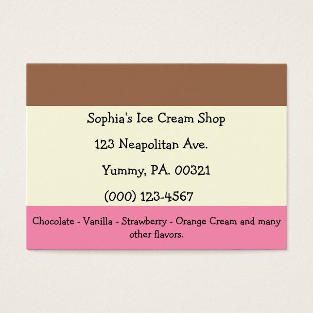 Neapolitan Ice Cream Visitekaartjes (Voorkant)