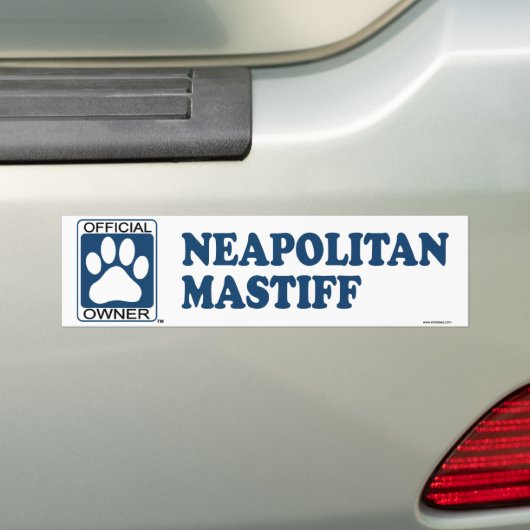 Neapolitan Mastiff Blue Bumpersticker (Op auto)