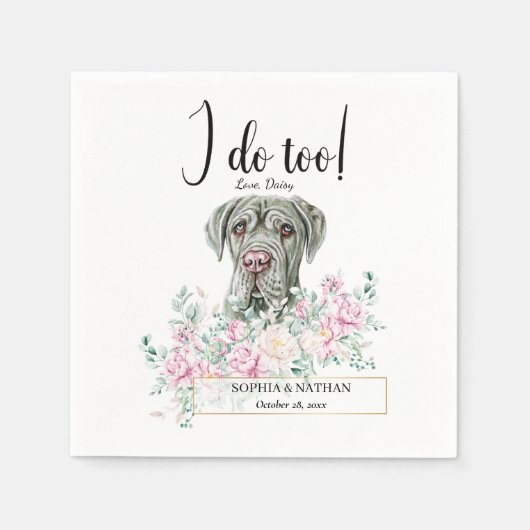Neapolitan Mastiff Dog Wedding Cocktail Napkins Servet (Voorkant)