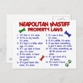 NEAPOLITAN MASTIFF Eigendomwetten 2 Briefkaart (Voorkant / Achterkant)
