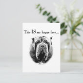 Neapolitan Mastiff Happy Face Briefkaart (Staand voorkant)