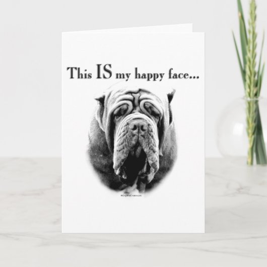 Neapolitan Mastiff Happy Face Feestdagen Kaart (Voorkant)