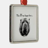 Neapolitan Mastiff Happy Face Metalen Ornament (Rechts)