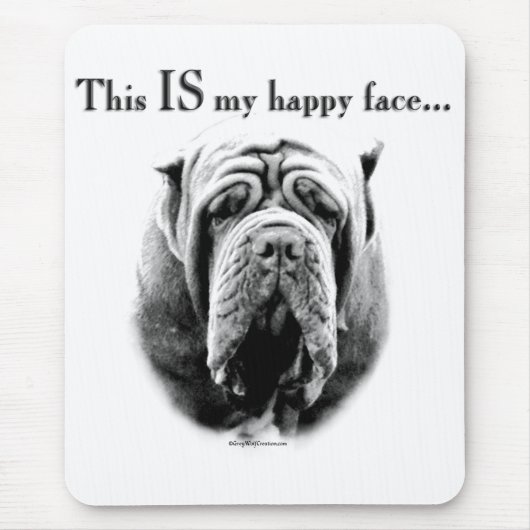 Neapolitan Mastiff Happy Face Muismat (Voorkant)