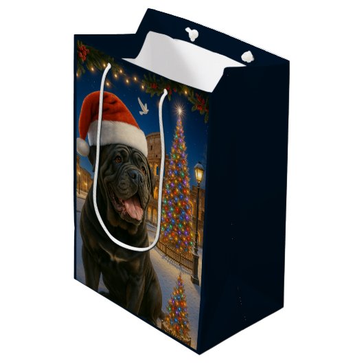 Neapolitan Mastiff Holiday Card Medium Cadeauzakje (Voorkant Gekanteld)