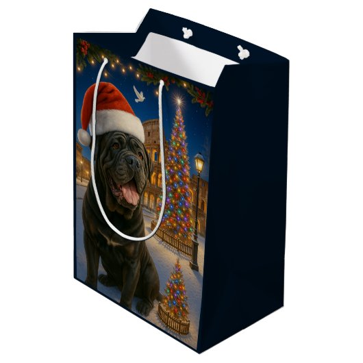Neapolitan Mastiff Holiday Card Medium Cadeauzakje (Achterkant Gekanteld)