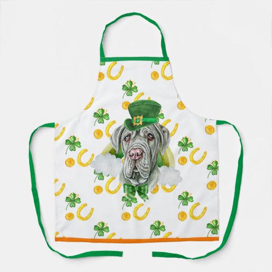 Neapolitan Mastiff Home Decor St Patrick's Day Dog Schort (Voorkant)