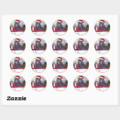 Neapolitan Mastiff-Labels met kerstblauwe cadeaus Ronde Sticker (Vel)