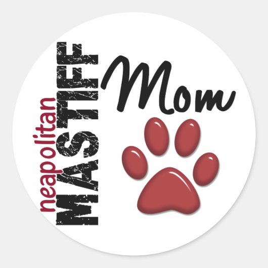 Neapolitan Mastiff mama 2 Ronde Sticker (Voorkant)