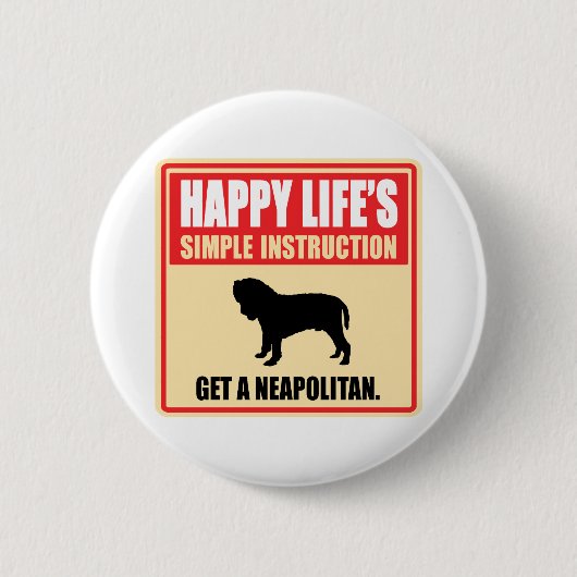 Neapolitan Mastiff Ronde Button 5,7 Cm (Voorkant)