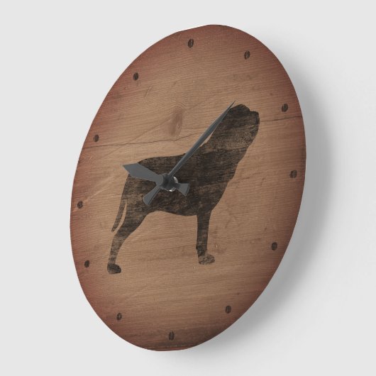 Neapolitan Mastiff Silhouette Rustic Grote Klok (Hoek)