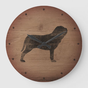 Neapolitan Mastiff Silhouette Rustic Grote Klok