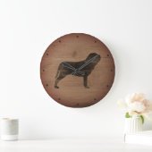 Neapolitan Mastiff Silhouette Rustic Grote Klok (Huis)