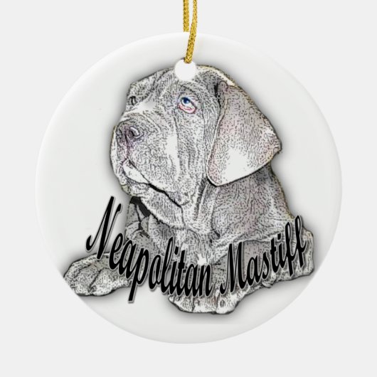 Neapolitan Mastiff-versiering Keramisch Ornament (Voorkant)