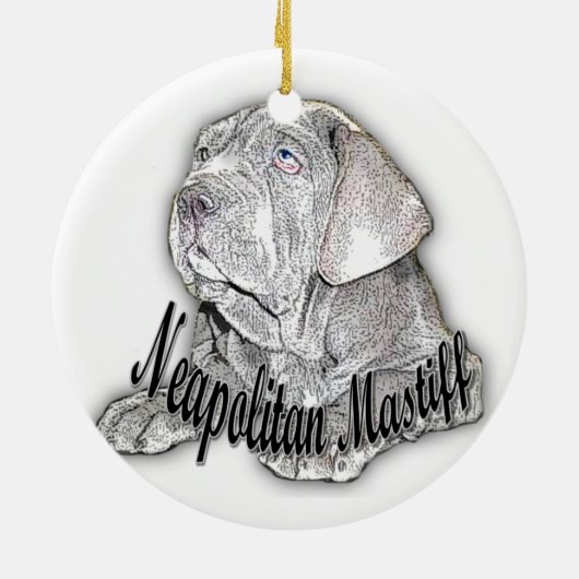 Neapolitan Mastiff-versiering Keramisch Ornament (Achterkant)