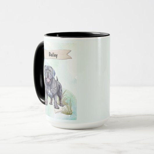 Neapolitan Mastiff Watercolor Personalized Dog Mok (Voorkant links)