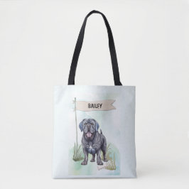 Neapolitan Mastiff-waterverfsaus persoonlijke hond Tote Bag