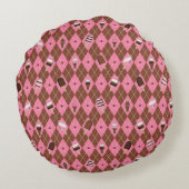 Neapolitan Stickers Argyle2-ROND PILLOW Rond Kussen (Achterkant)