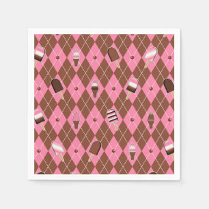Neapolitan Stickers Argyle-PAPER PARTY NAPKINS Servetten