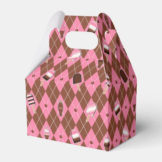 Neapolitan Stickers Argyle-PARTIJ FAVOR BOX, kabel Bedankdoosjes (Voorkant Zijde)