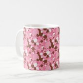 Neapolitan Stippen 02 Roze, donkergrijs-11oz COFFE Koffiemok (Voorkant links)