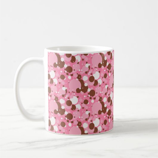 Neapolitan Stippen 02 Roze, donkergrijs-11oz COFFE Koffiemok (Links)