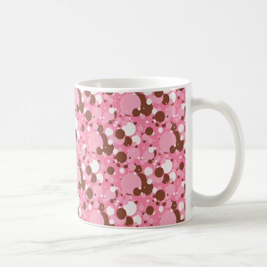 Neapolitan Stippen 02 Roze, donkergrijs-11oz COFFE Koffiemok (Rechts)