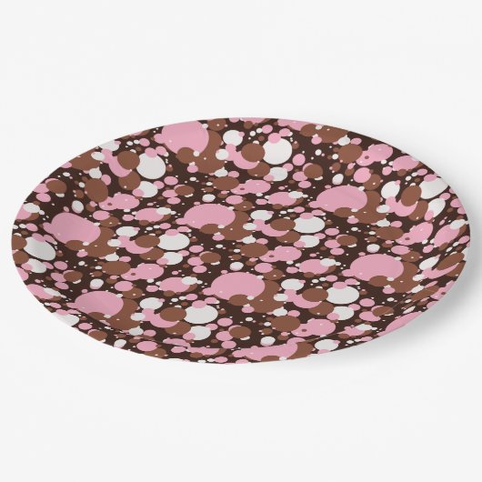 Neapolitan Stippen 04-bruine, donkerbruine PAPER B Papieren Bordje (Gekanteld)