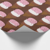 Neapolitan Stitched Ice Cream Cones 2-GIFT WRAP Cadeaupapier (Hoek)