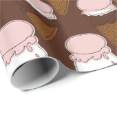 Neapolitan Stitched Ice Cream Cones 3-GIFT WRAP Cadeaupapier (Rol Hoek)