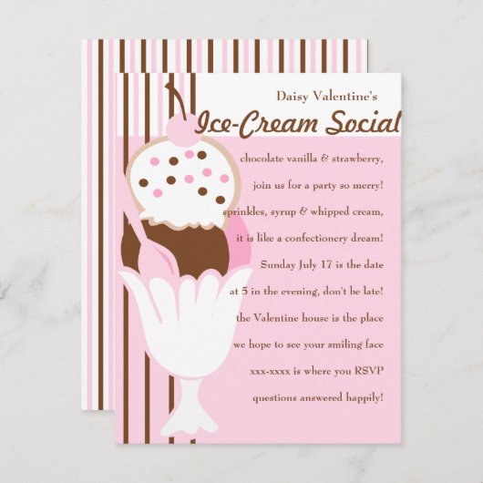 Neapolitan Sundae Kaart (Voorkant / Achterkant)