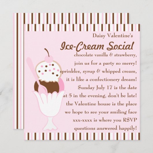 Neapolitan Sundae Kaart (Voorkant / Achterkant)