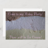 Neapolitan "Will be Ice Cream" Bday Party nodigt u Kaart (Voorkant / Achterkant)