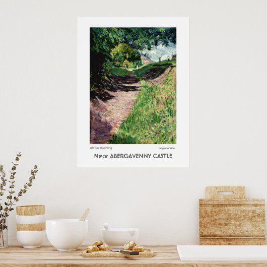 Near Abergavenny Castle Print of Poster (Keuken)